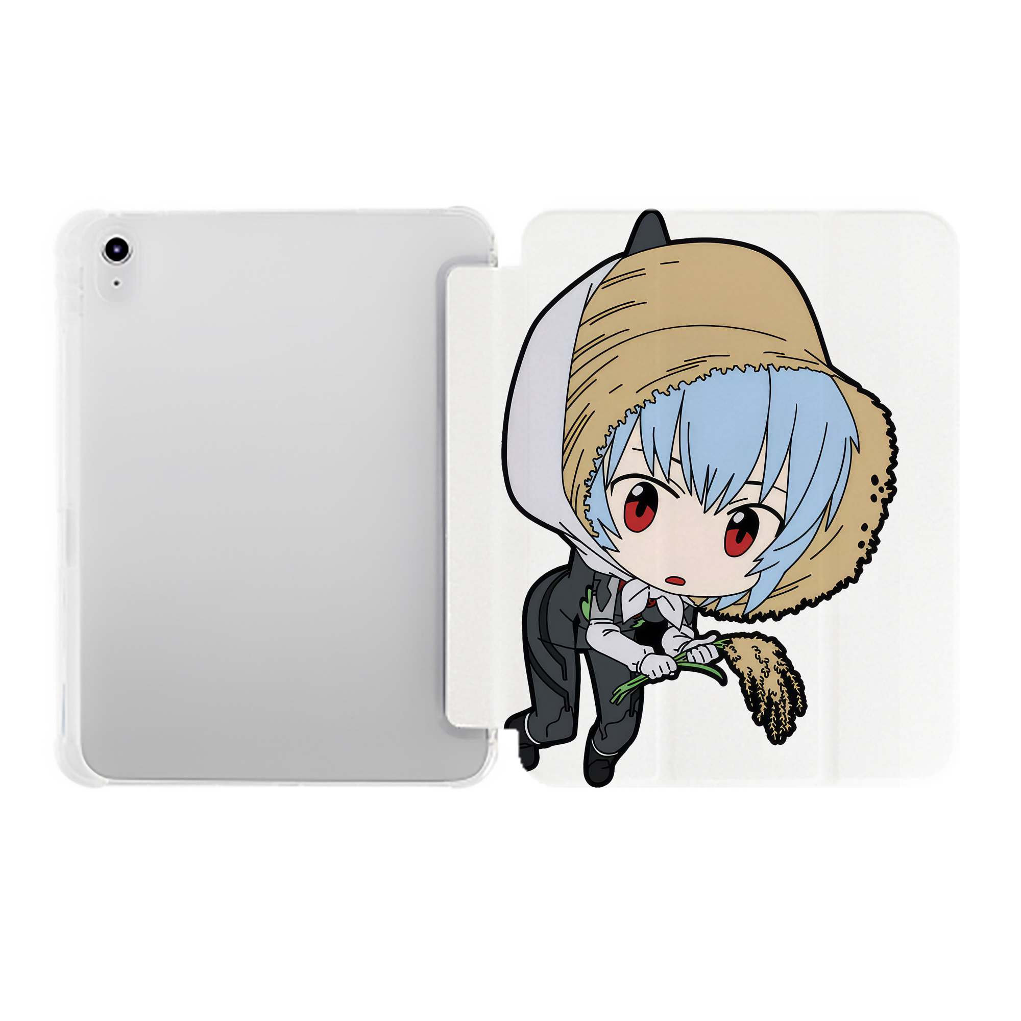 （画像用） EVA 新世紀エヴァンゲリオン IPad ケース ペン収納付き 三つ折りスタンド PUレザー×シリコン 対応機種9.5/10.5/10.9インチ